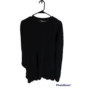 L.L. Bean Mens Top Black Fading Edges Long Sleeves Large Box E